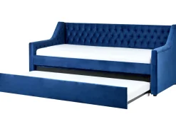 Beliani Sohvasanky Sametti Lisavuode Laivastonsininen 90 X 200 Cm Montargis Online