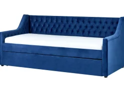 Beliani Sohvasanky Sametti Lisavuode Laivastonsininen 90 X 200 Cm Montargis Online