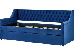 Beliani Sohvasanky Sametti Lisavuode Laivastonsininen 90 X 200 Cm Montargis Online