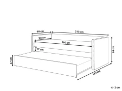 Beliani Sohvasanky Sametti Lisavuode Beige 90 X 200 Cm Troyes New
