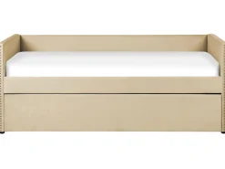 Beliani Sohvasanky Sametti Lisavuode Beige 90 X 200 Cm Troyes New