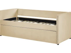 Beliani Sohvasanky Sametti Lisavuode Beige 90 X 200 Cm Troyes New