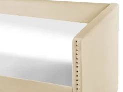 Beliani Sohvasanky Sametti Lisavuode Beige 90 X 200 Cm Troyes New