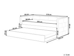 Beliani Sohvasanky Sametti Lisavuode Vaaleanharmaa 90 X 200 Cm Chavonne Flash Sale