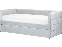 Beliani Sohvasanky Sametti Lisavuode Vaaleanharmaa 90 X 200 Cm Chavonne Flash Sale