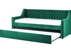 Beliani Sohvasanky Sametti Lisavuode Smaragdinvihrea 90 X 200 Cm Montargis Best Sale