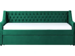 Beliani Sohvasanky Sametti Lisavuode Smaragdinvihrea 90 X 200 Cm Montargis Best Sale