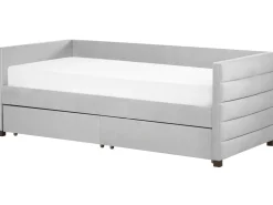 Beliani Sohvasanky Sametti Säilytystila Vaaleanharmaa 90 X 200 Cm Marray Discount