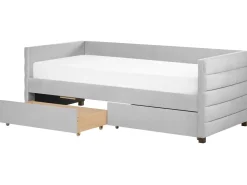 Beliani Sohvasanky Sametti Säilytystila Vaaleanharmaa 90 X 200 Cm Marray Discount