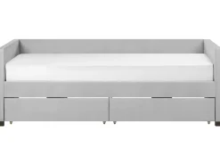 Beliani Sohvasanky Sametti Säilytystila Vaaleanharmaa 90 X 200 Cm Marray Discount