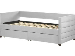 Beliani Sohvasanky Sametti Säilytystila Vaaleanharmaa 90 X 200 Cm Marray Discount