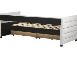 Beliani Sohvasanky Sametti Säilytystila Vaaleanharmaa 90 X 200 Cm Marray Discount