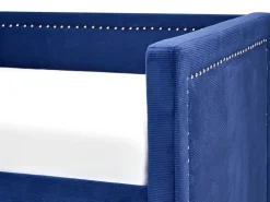 Beliani Sohvasanky Vakosametti Lisavuode Laivastonsininen 90 X 200 Cm Mimizan Discount