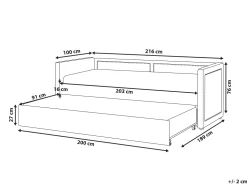 Beliani Sohvasanky Vakosametti Lisavuode Vaaleanpunainen 90 X 200 Cm Mimizan New