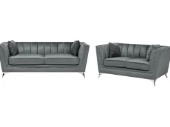 Beliani Sohvasetti Samettinen Harmaa Gaula Cheap