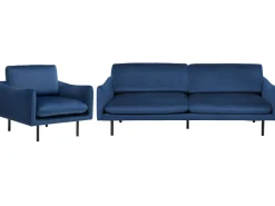 Beliani Sohvasetti Tummansininen Sametti 4-Istuttava Vinterbro Best Sale