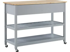 Beliani Tarjoiluvaunu 2 Laatikkoa Vaalea Puu/Harmaa Navarino Best Sale