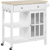 Beliani Tarjoiluvaunu 2 Laatikkoa Kaappi Vaalea Puu/Valkoinen Genoa Online