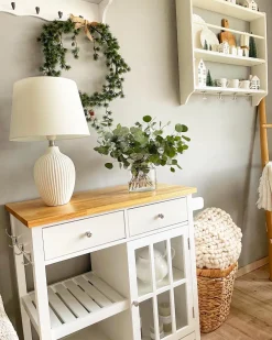 Beliani Tarjoiluvaunu 2 Laatikkoa Kaappi Vaalea Puu/Valkoinen Genoa Online