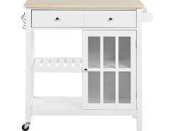 Beliani Tarjoiluvaunu 2 Laatikkoa Kaappi Vaalea Puu/Valkoinen Genoa Online