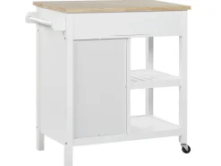Beliani Tarjoiluvaunu 2 Laatikkoa Kaappi Vaalea Puu/Valkoinen Genoa Online