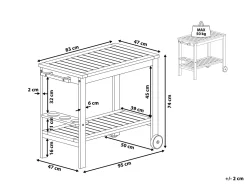 Beliani Tarjoiluvaunu Akaasia Vaalea Puu Sassari Cheap