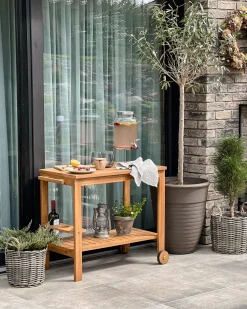 Beliani Tarjoiluvaunu Akaasia Vaalea Puu Sassari Cheap