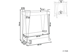 Beliani Tarjoiluvaunu Keisaripuu/Metalli Tumma Puu/Musta Balme Cheap