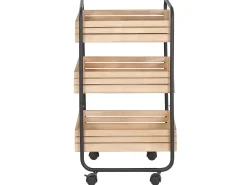 Beliani Tarjoiluvaunu Keisaripuu/Rauta Vaalea Puu/Musta Formia Clearance