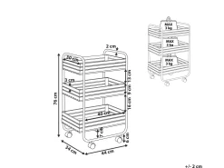 Beliani Tarjoiluvaunu Keisaripuu/Rauta Vaalea Puu/Musta Formia Clearance