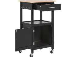 Beliani Tarjoiluvaunu Laatikko Kaappi Vaalea Puu/Musta Siena Online