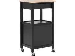 Beliani Tarjoiluvaunu Laatikko Kaappi Vaalea Puu/Musta Siena Online