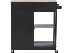 Beliani Tarjoiluvaunu Laatikko Kaappi Vaalea Puu/Musta Trapani Online