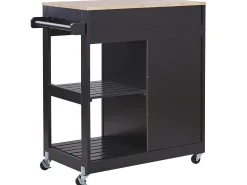 Beliani Tarjoiluvaunu Laatikko Kaappi Vaalea Puu/Musta Trapani Online