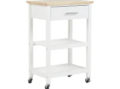 Beliani Tarjoiluvaunu Laatikko Vaalea Puu/Valkoinen Hiuma Cheap