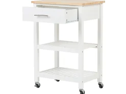 Beliani Tarjoiluvaunu Laatikko Vaalea Puu/Valkoinen Hiuma Cheap
