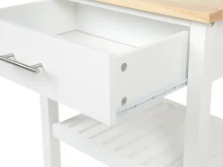 Beliani Tarjoiluvaunu Laatikko Vaalea Puu/Valkoinen Hiuma Cheap