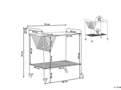 Beliani Tarjoiluvaunu Lasitasolla Metalli Musta Alamo Hot