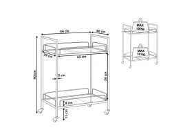 Beliani Tarjoiluvaunu Lasitasolla Metalli Kulta Veneta Store