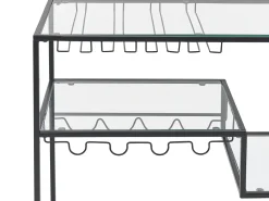 Beliani Tarjoiluvaunu Lasitasolla Rauta Musta Marcola Shop