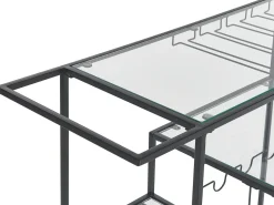 Beliani Tarjoiluvaunu Lasitasolla Rauta Musta Marcola Shop