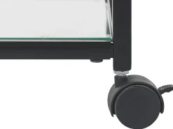 Beliani Tarjoiluvaunu Lasitasolla Rauta Musta Marcola Shop