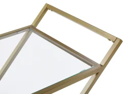 Beliani Tarjoiluvaunu Lasitasolla Rauta Kirkas/Kulta Ivera Cheap