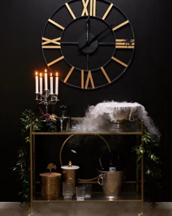 Beliani Tarjoiluvaunu Lasitasolla Rauta Kulta Kerry Store