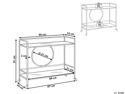 Beliani Tarjoiluvaunu Lasitasolla Rauta Kulta Kerry Store