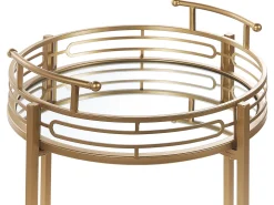 Beliani Tarjoiluvaunu Peililasitasolla Rauta Kulta Farley Clearance