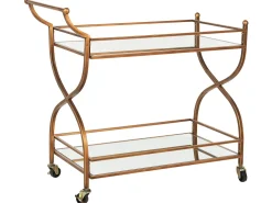 Beliani Tarjoiluvaunu Peililasitasolla Rauta Kulta Larino Best