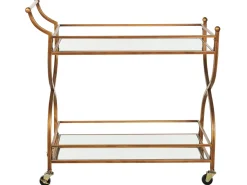 Beliani Tarjoiluvaunu Peililasitasolla Rauta Kulta Larino Best