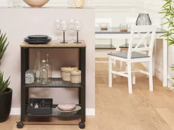 Beliani Tarjoiluvaunu Tumma Puu/Musta Bolzano Shop