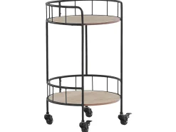 Beliani Tarjoiluvaunu Vaalea Puu/Musta Hiko Flash Sale